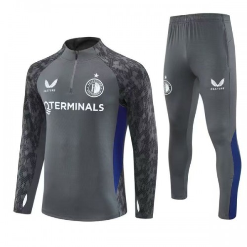 Feyenoord Rotterdam Sweat d'Entraînement Quarter-Zip 2025-26 Grise Feyenoord Rotterdam Sweat d'Entraînement Quarter-Zip 2025-26 Grise